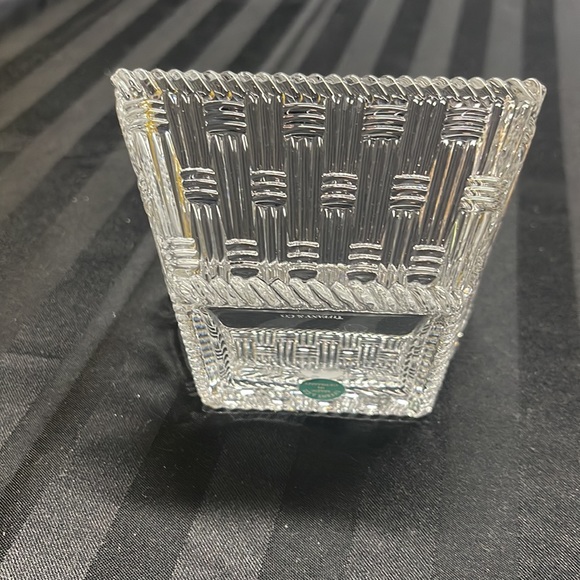TIFFANY & CO. Basket Weave Crystal small candy/trinket dish, made in Germany - Picture 8 of 8